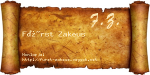 Fürst Zakeus névjegykártya